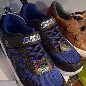 Skechers Boys Blue and Black Light-Up Sneakers